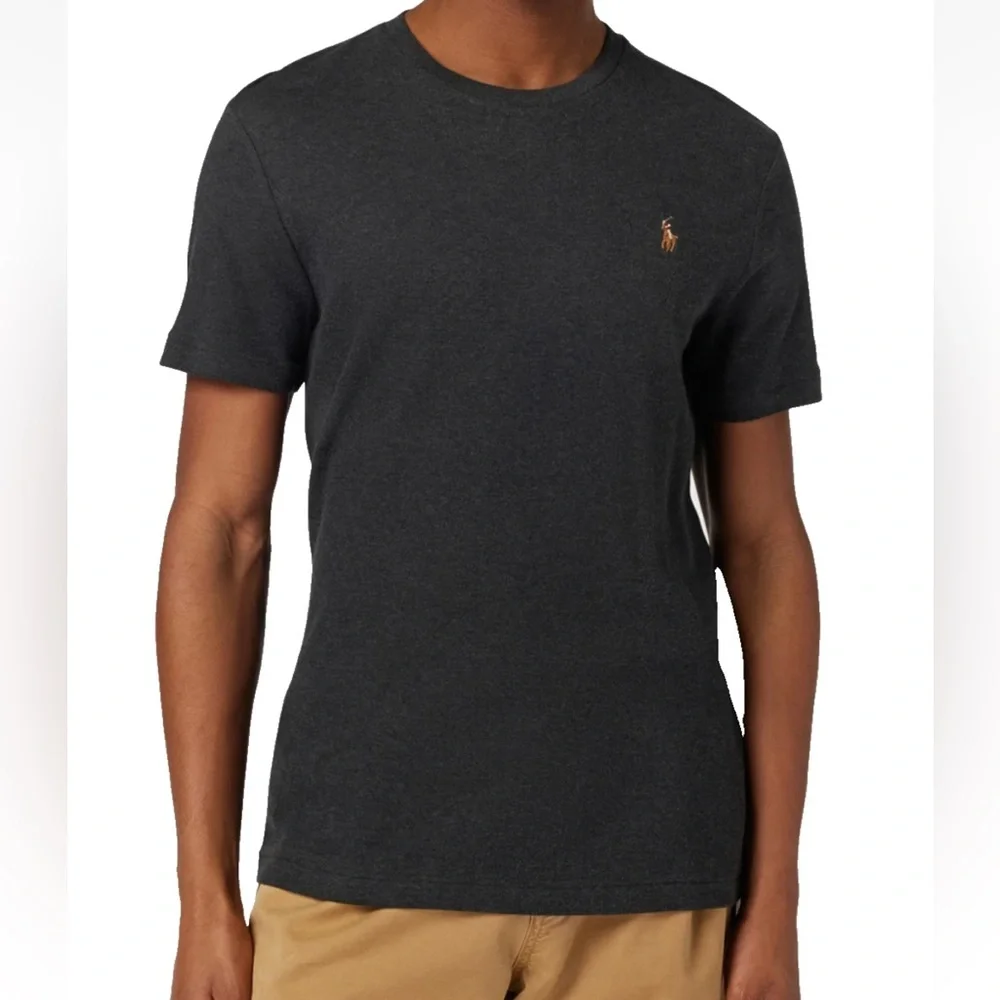 Polo Ralph Lauren custom fit gray marled jersey crewneck short sleeve Tee Size S